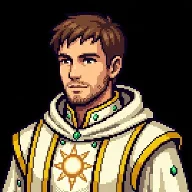 Clérigo em pixel art