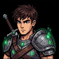 Guerreiro em pixel art