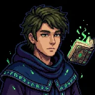 Mago em pixel art
